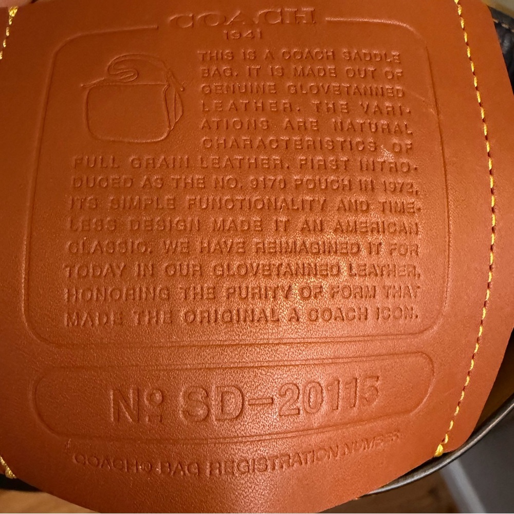 Coach Tea Rose Appliqué Leather Saddle Bag/Floral Crossbody/Black - Picture 9 of 15